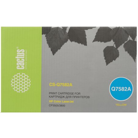 Картридж лазерный Cactus CS-Q7582A желтый (6000 стр.) для HP Color LaserJet CP3505/3800