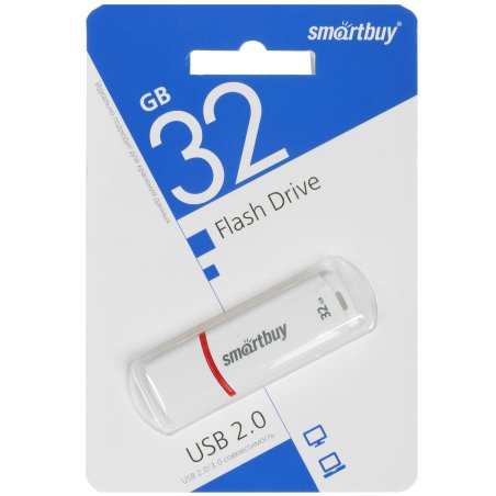 Флешка USB SmartBuy 32Gb,SmartBuy Crown белый (SB32GbCRW-W)