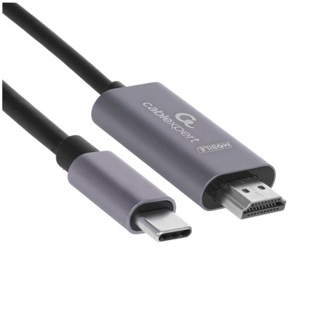 Кабель-переходник Cablexpert CCB-A-CM-HDMI-1.8M с Type-C на HDMI v2.0, Mobile, 1.8м, черный, корбка