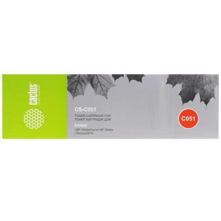 Картридж лазерный Cactus CS-C051 черный (1700 стр.) для Canon LBP 62dw/MF 264dw/267dw/269dw