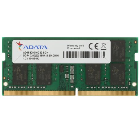 Оперативная память ADATA, DDR4, 16Gb (1x16Gb), 3200MHz, CL22, SO-DIMM