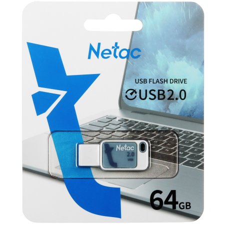 Флешка USB Netac 64Gb UA31 NT03UA31N-064G-20BL USB 2.0, синий