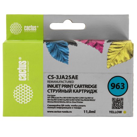 Картридж струйный Cactus CS-3JA24AE 963 пурпурный пигментный (11 мл) для HP OfficeJet 9010/9012/9013/9014/9015/9016/9019/9020/9025