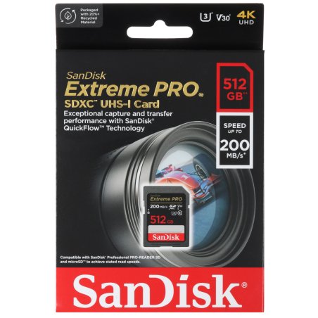 Карта памяти SANDISK SDXC 512Gb UHS-1 SDSDXXD-512G-GN4IN