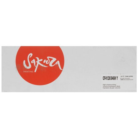 Картридж Sakura CF412X/046HY для HP и Canon, желтый, 5000 к.