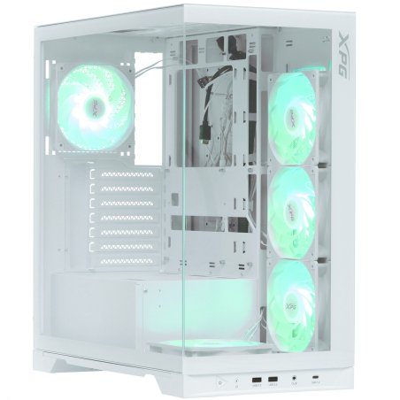 Компьютерный корпус XPG INVADER X WHITE (INVADERXMT-WHCWW) Mid-Tower Gaming ATX PC Case with Panoramic View, Tempered Glass Panels, and RGb Lighting Black