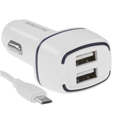 Автомобильная зарядка в прикуриватель BOROFONE (6931474735959) BZ14m белый