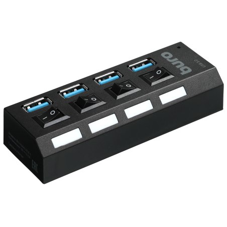 Разветвитель USB 3.0 Buro BU-HUB4-U3.0-S 4порт. черный