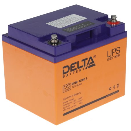 Батарея Delta DTM 1240 L (12V, 40Ah) с увеличенным сроком службы (10 лет)