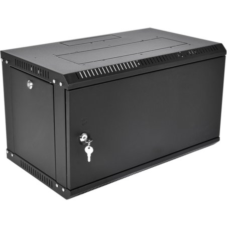 Шкаф телекоммуникационный настенный разборный ЦМО ЭКОНОМ 9U (600 x 520) дверь металл, черный (ШРН-Э-9.500.1-9005)