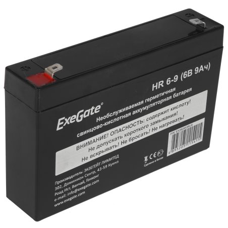Батарея ExeGate HR 6-9 (6V 9Ah, 634W), клеммы F2