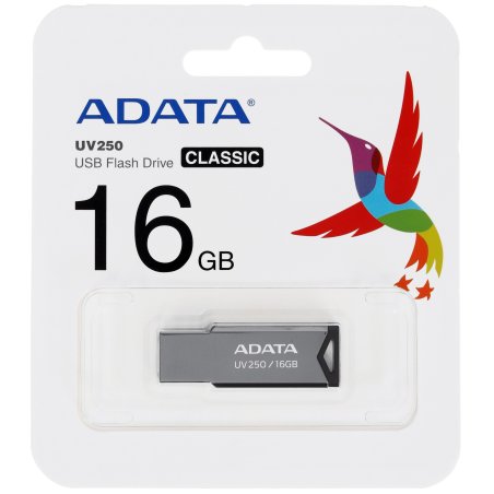 Флешка USB ADATA UV250 (AUV250-16G-RBK), 16Gb, USB 2.0, R/W 25/10, черный