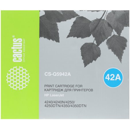 Картридж лазерный Cactus CS-Q5942A черный (10000 стр.) для HP LJ 4250/4350