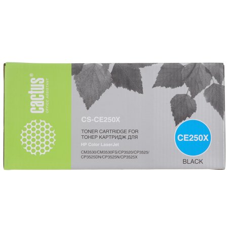 Картридж лазерный Cactus CS-CE250X черный (10500 стр.) для HP Color LaserJet CM3530, CM3530fs MFP, CP3520, CP3525, CP3525dn, CP3525n, CP3525x