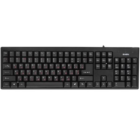 Клавиатура проводная Keyboard SVEN Standard 303 Power USB+PS/2 черная SV-03100303PU