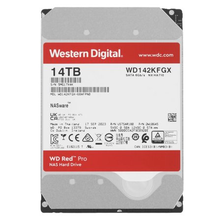 Жесткий диск WD SATA-III 14Tb WD142KFGX NAS Red Pro (7200rpm) 512Mb 3.5"