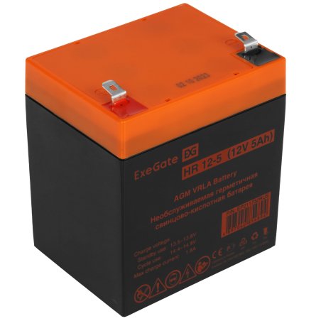 Батарея ExeGate EP211732RUS HR 12-5/EXG1250 (12V 5Ah 1221W), клеммы F2