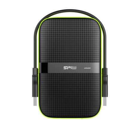Внешний HDD 2.5" Silicon Power Armor A60, 1TB, USB 3.2 Gen 1 Type-A, 5400 rpm, черно-лаймовый