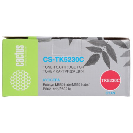 Картридж лазерный Cactus CS-TK5230C голубой (2600 стр.) для Kyocera Ecosys M5521cdn/M5521cdw/P5021cdn/P5021cdw