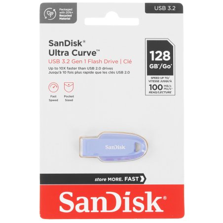 Флешка USB 128Gb SanDisk CZ550 Ultra Curve, USB 3.2 Blue