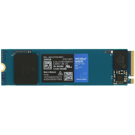Накопитель SSD WD 250Gb, PCIe 3.0 x4, M.2 2280, Blue SN570 NVMe, R/W 3300/1200