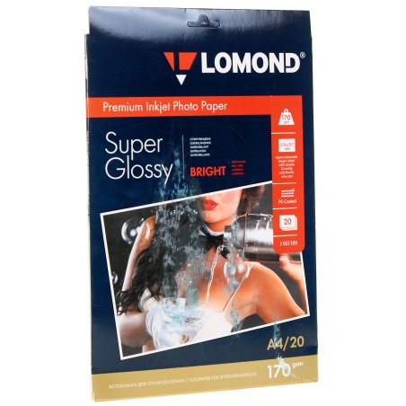 Фотобумага Lomond 1101101 A4/170г/м2/20л./белый высокоглянцевое для струйной печати
