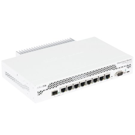 Маршрутизатор Mikrotik CCR1009-7G-1C-PC with Tilera Tile-Gx9 CPU (9-cores, 1Ghz per core), 1Gb RAM, 7xGbit LAN, 1x Combo port (1xGbit LAN or SFP), RouterOS L6, passive cooling desktop enclosure, rackmount ears, PSU