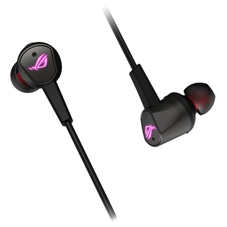 Игровые наушники черные ASUS ROG CETra II (вкладыши, USB-C, RGb подсветка, ПУ, чехол, 90YH02S0-B2UA00)