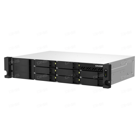 Сетевое хранилище SMB QNAP TS-873AeU-RP-4G NAS 8 HDD trays, 2x 2.5 GbE. 64-bit 4-core AMD V1500B 2,2 GHz, 4 Gb. RAM (1*4 Gb) up to 32Gb (2*16 Gb), 2 x M2 2280 (PCIe Gen3 x 1), 2xPSU W/o rail kit RAIL-B02