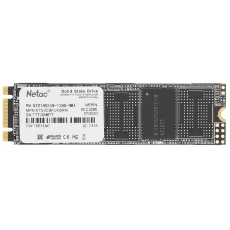 Накопитель SSD Netac N535N, 128Gb, M.2 2280, SATA-III, R/W 510/440