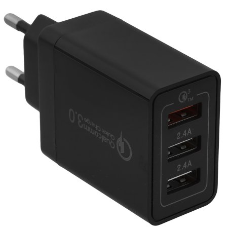 Сетевое зарядное устройство-переходник Rexant 3xUSB адаптер, 30W черный