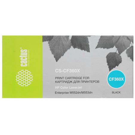 Картридж лазерный Cactus CS-CF360X черный (12500 стр.) для HP CLJ M552dn/M553dn/M553N/M553x