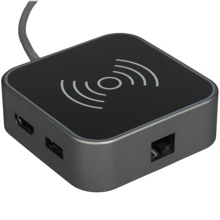 Док-станция Qumo Dock 7 (HB-0008), Type-C, PD, HDMI, 4k 30Hz, 1080p 60 Hz, GE1000 MBS, 4 USB 3.0, 20 см, SD, Micro SD, металлический корпус, темно-серый