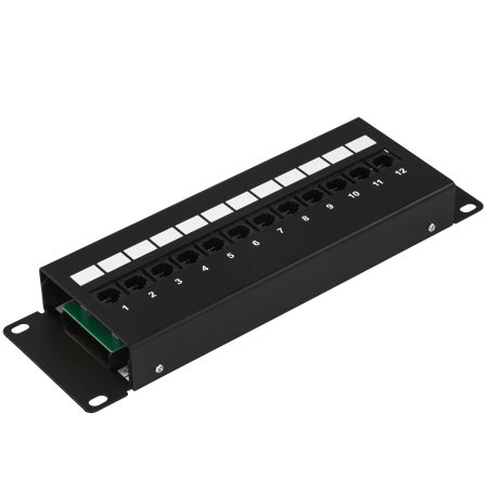 Патч-панель Lanmaster LAN-PPF12U5E/W 19" 1U 12xRJ45 кат.5e UTP