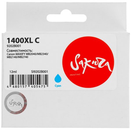 Картридж струйный Sakura 9202B001 (1400XL C) для Canon, голубой, 12 мл., 1200 к.
