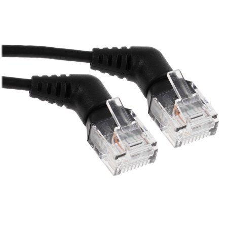 Патч-корд Vention прямой UTP cat.6a, RJ45 угол 90 - 5м. черный