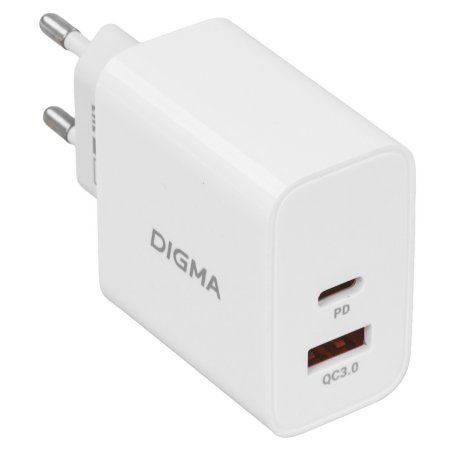 Сетевое зарядное устройство Digma DGW3D 3A PD+QC белый