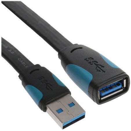 Кабель-удлинитель Vention USB 3.0 AM/AF - 1,5 м плоский VAS-A13-B150