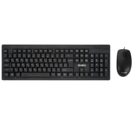 Комплект клавиатура + мышь SVEN KB-S320C клавиатура и мышь черные (USB, 105 кл, 4 кнопки, 1000 dpi)