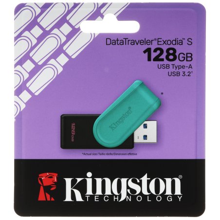 Флешка USB Kingston 128Gb DataTraveler Exodia S DTXS/128Gb USB 3.0 бирюзовый/черный