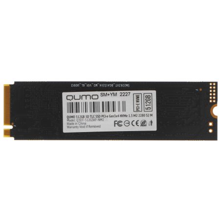 Накопитель SSD QUMO Novation, 512Gb, PCIe 3.0 x4, M.2 2280, NVMe, R/W 2500/1900