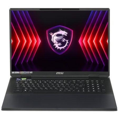 Ноутбук MSI Titan 18 HX AI A2XWJG-206RU черный Core Ultra 9 285HX 64Gb SSD 4Tb NVIDIA GeForce RTX 5090 для ноутбуков 24Gb 18" IPS UHD+ (3840x2400) Windows 11 Home WiFi BT Cam (9S7-182421-206)
