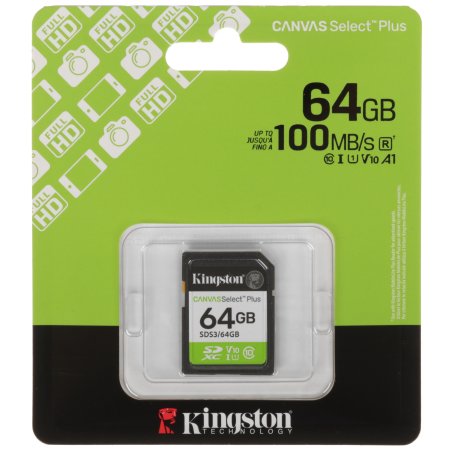Флеш карта SDXC 64Gb Kingston SDS3/64Gb Canvas Select Plus w/o adapter