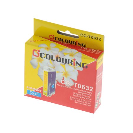 Картридж струйный Colouring CG-CLI-521C голубой с чипом водный (9 мл) для Canon IP3600/IP4600/MP540/MP550/MP620/MP630/MP980