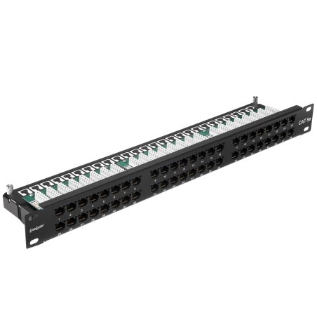 Патч-панель UTP 19" 48 port кат.5e ExeGate разъем KRONE&110 (dual IDC), 1U, RoHS, черный