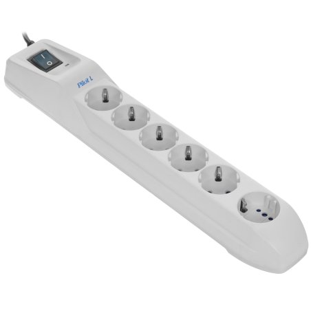 Сетевой фильтр Pilot L (GP) 173 5м (6 розеток) белый (коробка)