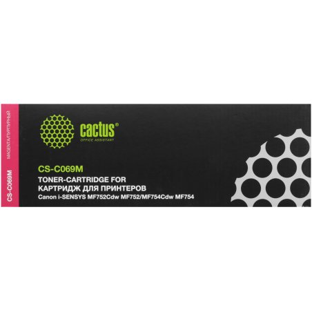 Картридж лазерный Cactus CS-C069M 069 пурпурный (1900стр.) для Canon i-SENSYS MF752Cdw MF752/MF754Cdw MF754