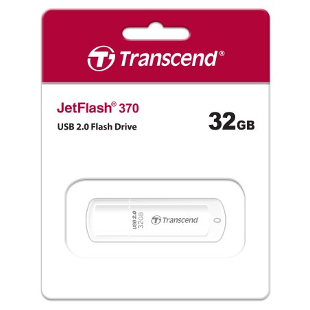 Флешка USB Transcend JetFlash 370 (TS32GJF370), 32Gb, USB 2.0, R/W 12/5, белый