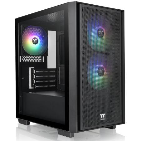 Корпус Thermaltake Versa H16 TG ARGB черный без БП mATX 11x120mm 7x140mm 2xUSB3.0 audio bott PSU
