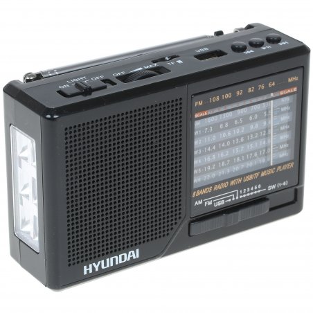 Радиоприемник портативный Hyundai H-PSR140 черный USB microSD